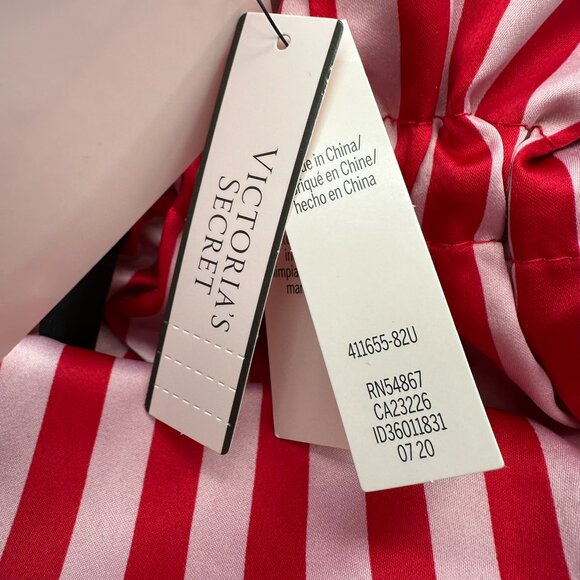 Victoria's Secret Women's Signature Satin Sequin Bow Slippers, Size M, Red/Pink - Picture 9 of 11